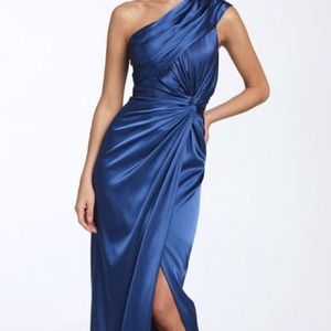 Adrianna Papell One-Shoulder Satin Gown