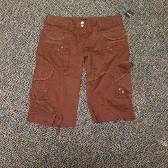 Chocolate Cargo Capri Pants