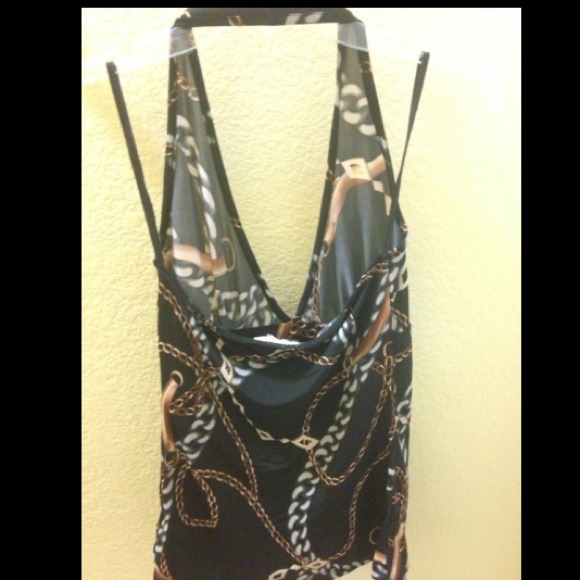 Cute halter Top with chains print Robin K. - Picture 2 of 2