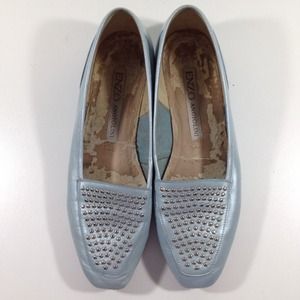 Vintage Light Blue Studded Flats