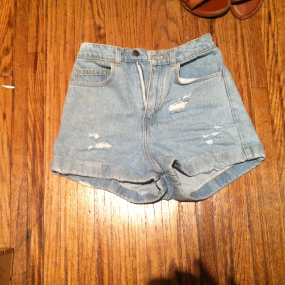 American apparel high waisted destroyed shorts
