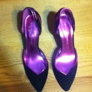 Black and pink heels