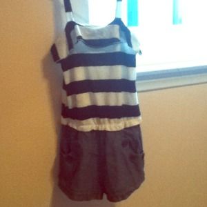 Black and white stripped romper.