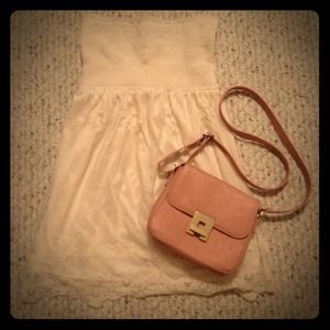 Super Cute Strapless White Lace Dress