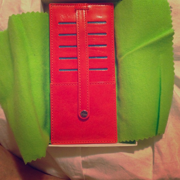 Orange Abas double sided credit card holder