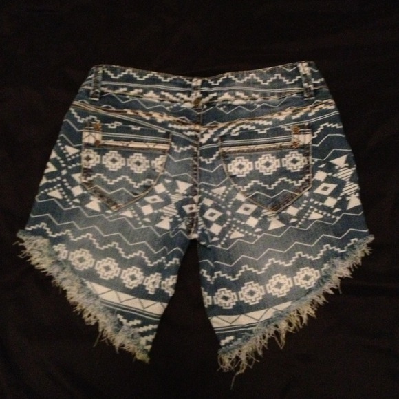 Tribal Denim Shorts - Picture 2 of 3