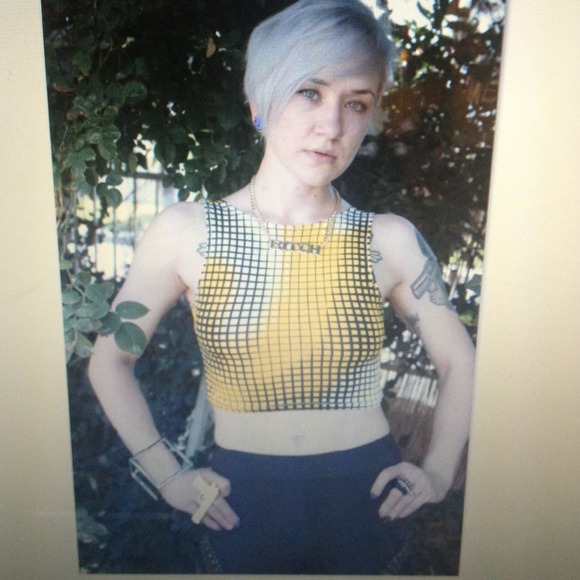 One of a kind reversible crop top.