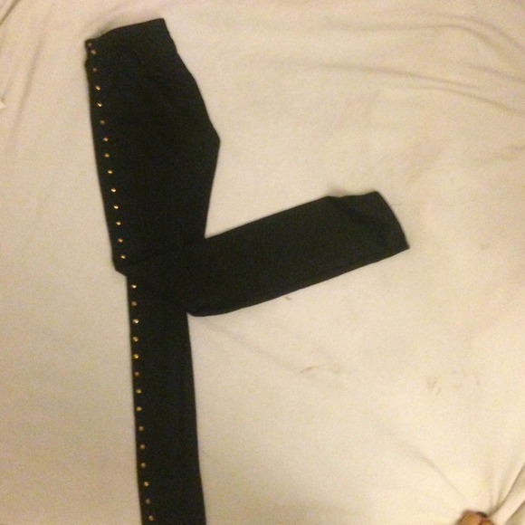 Black studded leggings