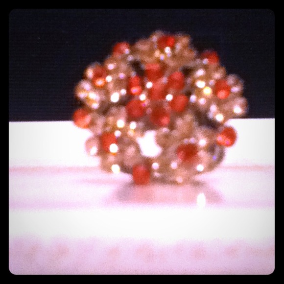 Pink flower ring .