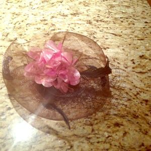 Cara Pink and brown fascinator
