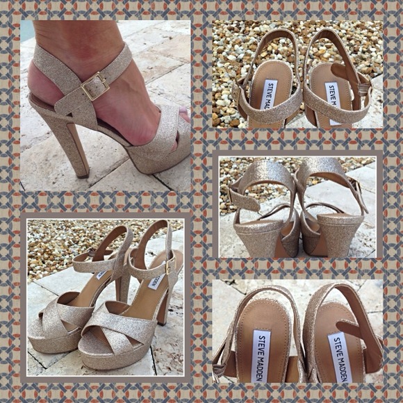 🚫SOLD🚫Steve Madden P Lexa Gold Glitter Heels: