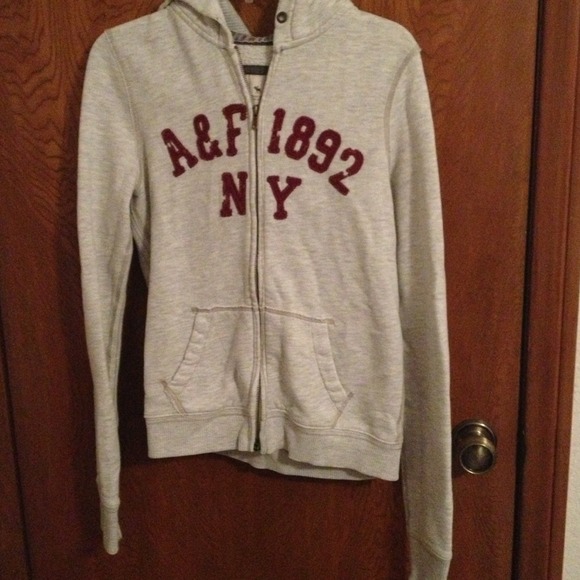 Gray and Burgundy Abercrombie and Fitch Jacket