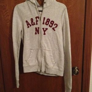 Gray and Burgundy Abercrombie and Fitch Jacket