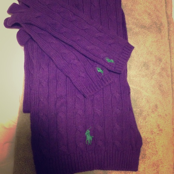 Ralph Lauren cable knit scarf and gloves