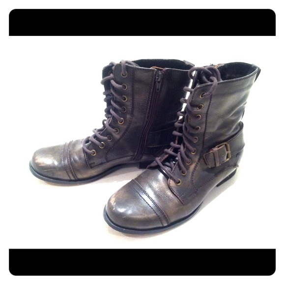 Diba Brown Leather Ankle Boots