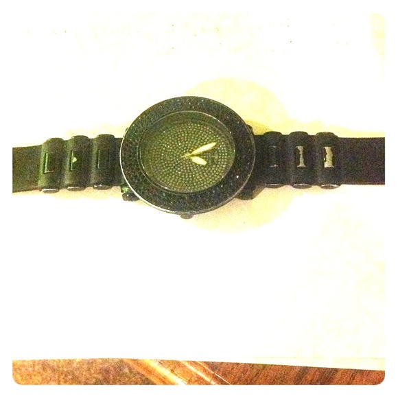 Techno Pave Wrist Watch (B&W artiftial diamonds)
