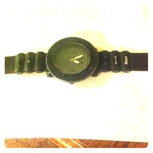 Techno Pave Wrist Watch (B&W artiftial diamonds)