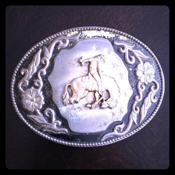 Vintage Belt Buckle w/ Cowboy