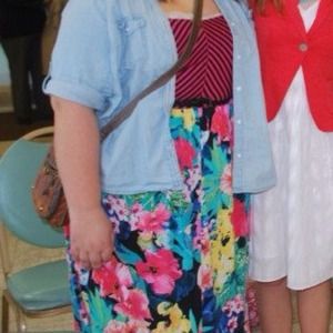 stripe and floral maxi