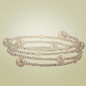 Cultured Freshwater Pearl and Sparkle Bead Coil