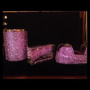 Glam Tumbler, stapler and tape dispenser