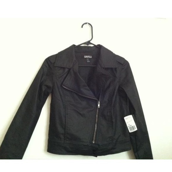 Faux leather moto jacket