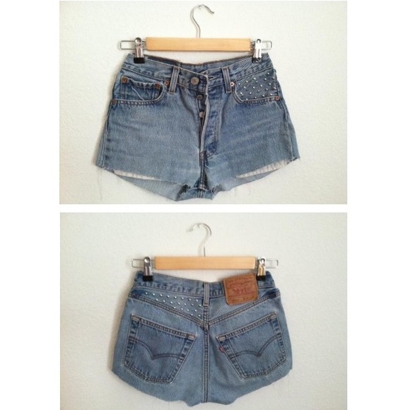 Studded Levi's high waist shorts