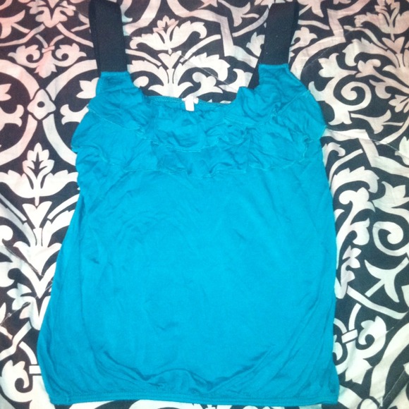 Teal Ruffle Tank - Picture 1 of 3