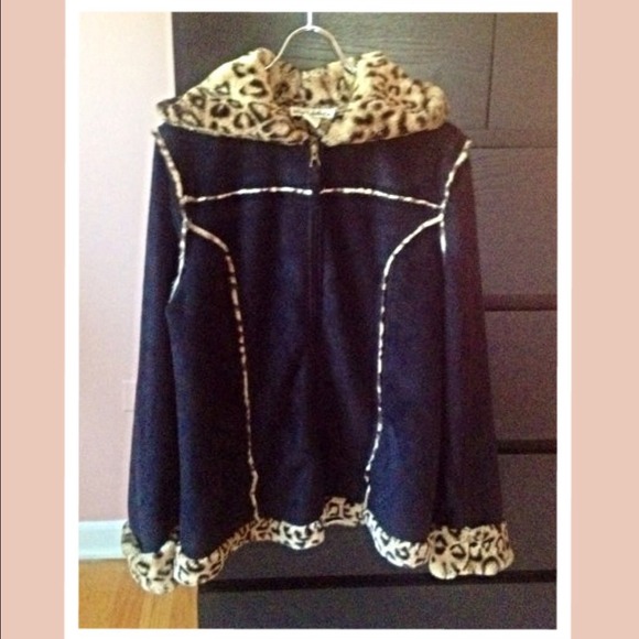 telluride clothing company Jackets & Blazers - cheetah print suede jacket
