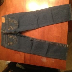 Dark wash jean skinny capris