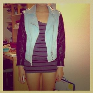 Denim and  leather jacket!
