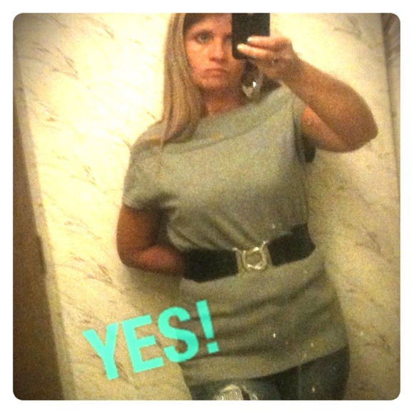 Grey top with belt