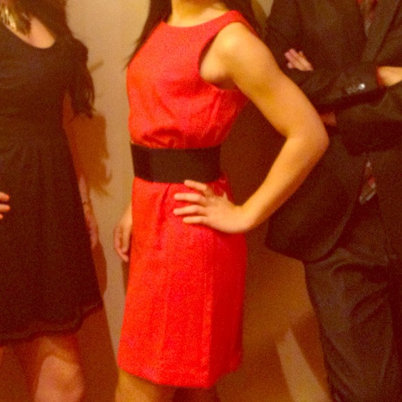 Simple red-orange dress