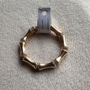 Stretch gold bamboo bracelet