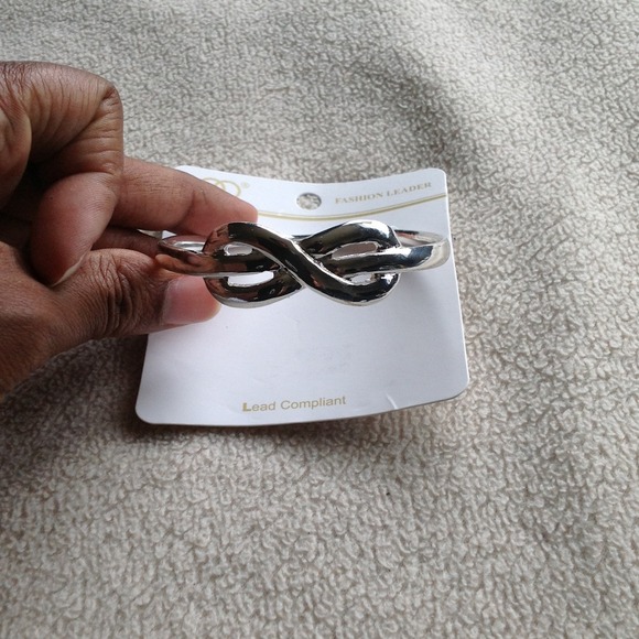 Silver infinity bangle
