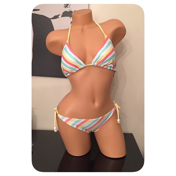 Multicolor Chevron Glitter Bikini