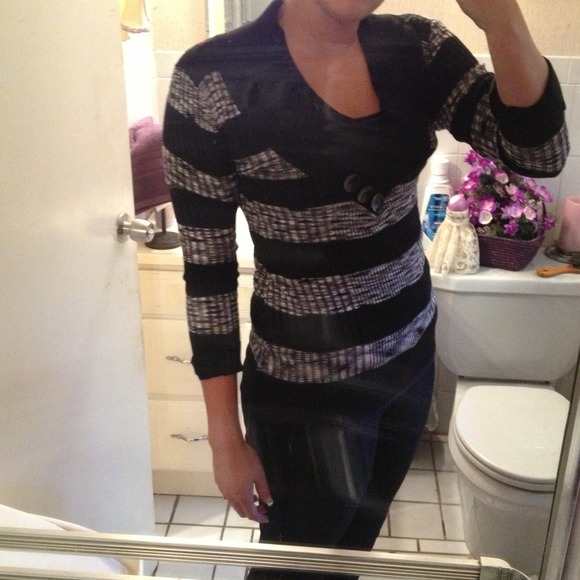 Black and white striped sweater