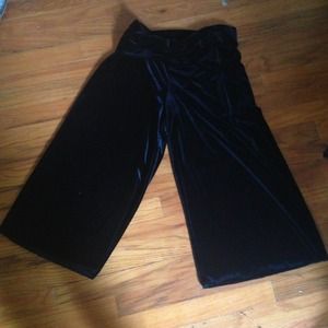 Velvet cropped palazzo pants