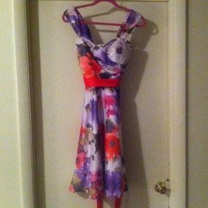 Floral Mori cap sleeve dress