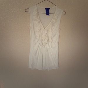 White ruffle tank