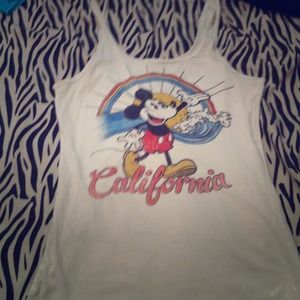 Cute white Mickey Mouse California tank