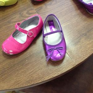 Pink and purple dress shoes