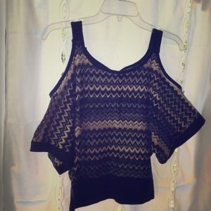 Tan and black patterned top