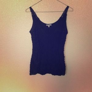 Lace and ruffle tank