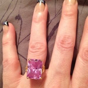 Gorgeous cushion cut pink ice ring