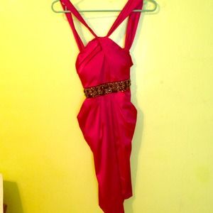 Magenta evening dress