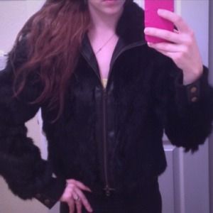 Fur jacket and bracelet