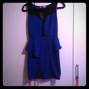 Peplum royal blue dress