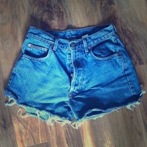 High waisted Calvin Klein jean shorts