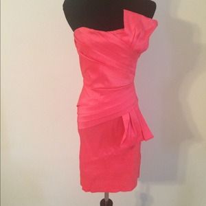 Coral taffeta cocktail dress, size 5